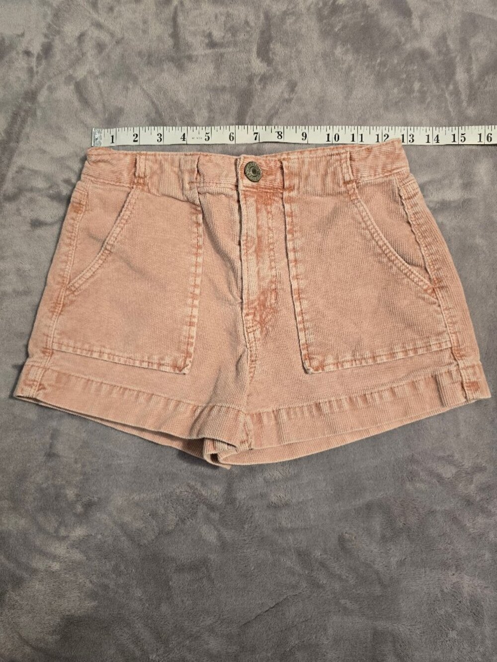American Eagle Blush Pink Corduroy High-Waisted Shortie Shorts - Size 00